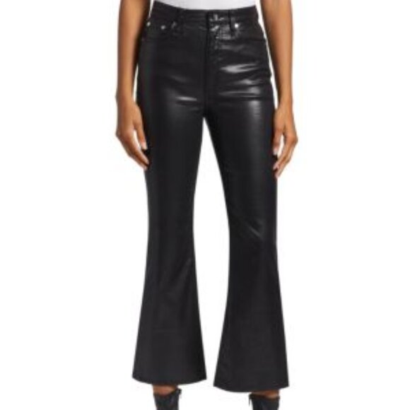 rag & bone Casey Coated High Rise Ankle Flare Jeans, NWOT - Picture 1 of 13